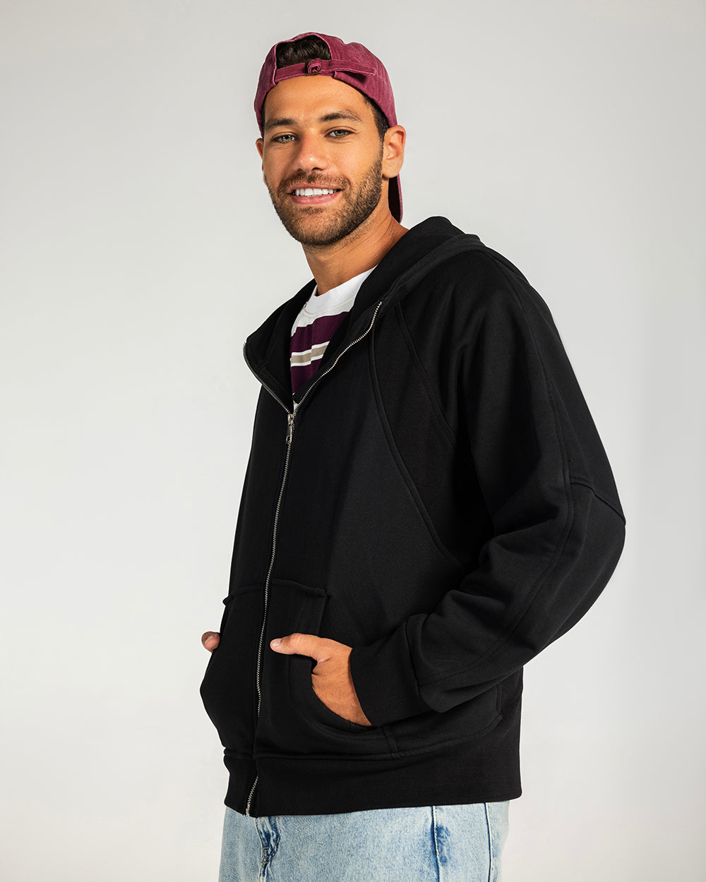 Midnight Zip Relaxed Hoodie