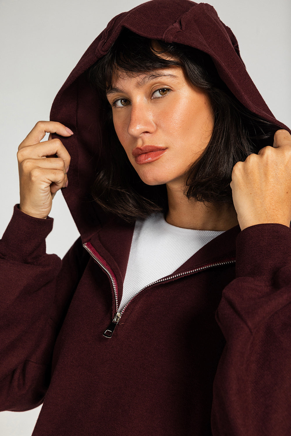 The Essential Half-Zip Set Burgundy - Adults