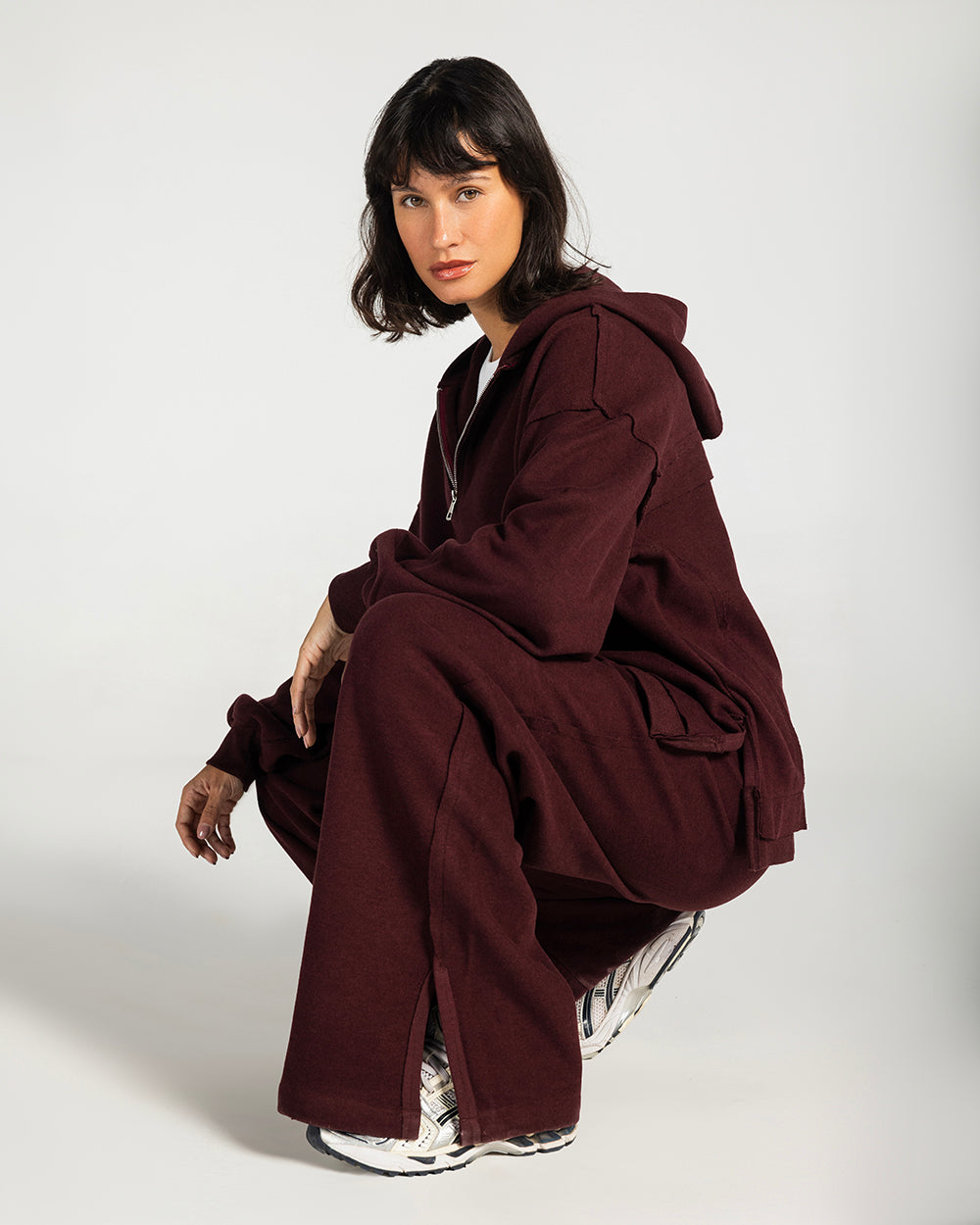 The Essential Half-Zip Set Burgundy - Adults