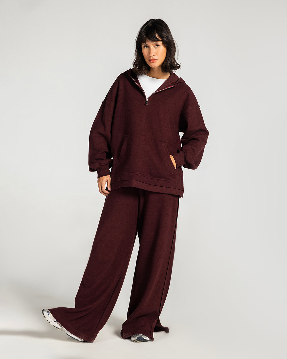 The Essential Half-Zip Set Burgundy - Adults