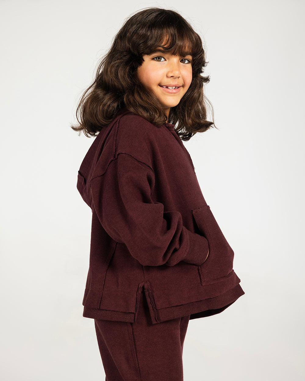 The Essential Half-Zip Set Burgundy - Kids