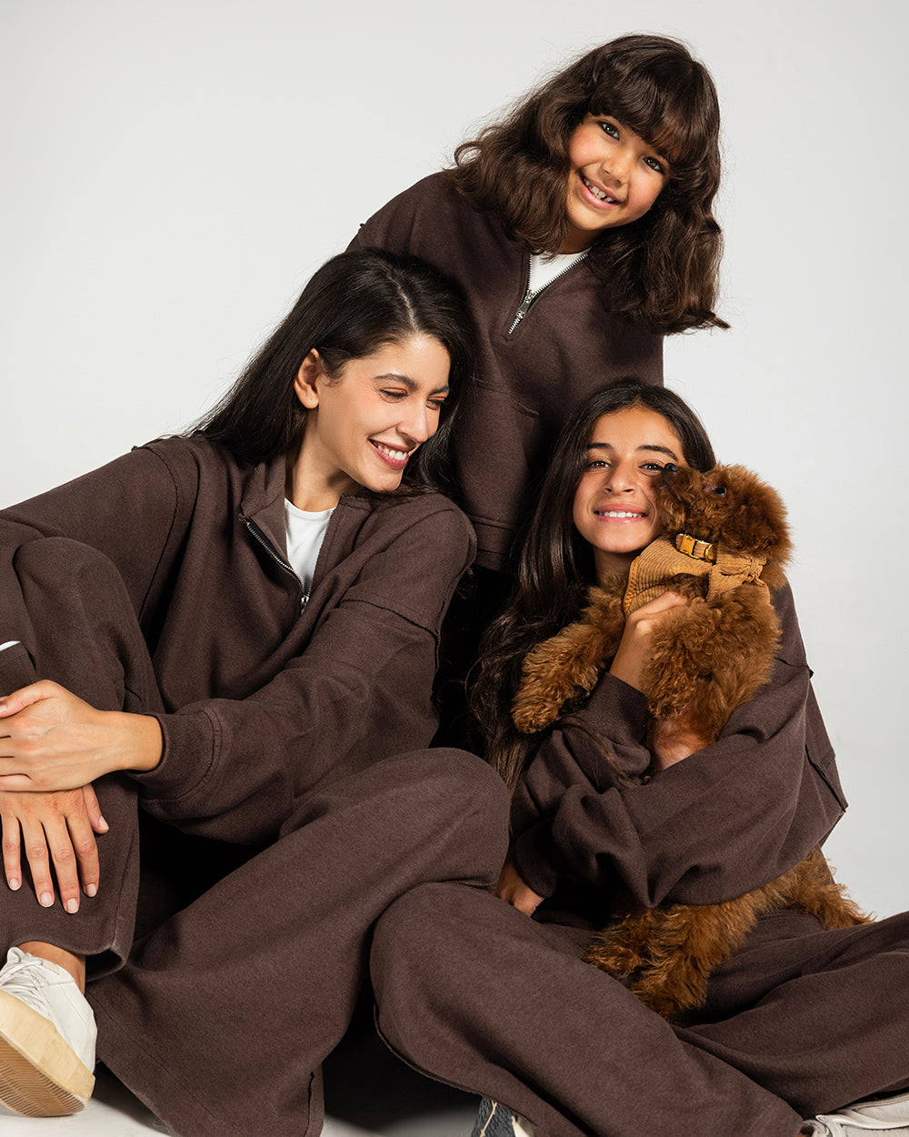 The Essential Half-Zip Set Brown - Adults