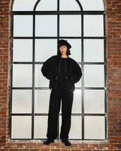Threaded Motif Suede Jacket Black - Adults