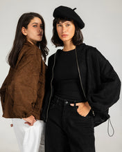 Threaded Motif Suede Jacket Black - Adults