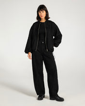 Threaded Motif Suede Jacket Black - Adults