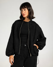 Threaded Motif Suede Jacket Black - Adults