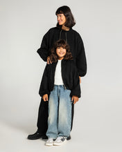 Threaded Motif Suede Jacket Black - Kids