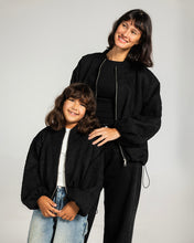 Threaded Motif Suede Jacket Black - Kids