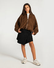 Threaded Motif Suede Jacket Brown - Kids