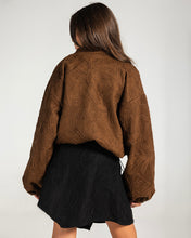 Threaded Motif Suede Jacket Brown - Kids