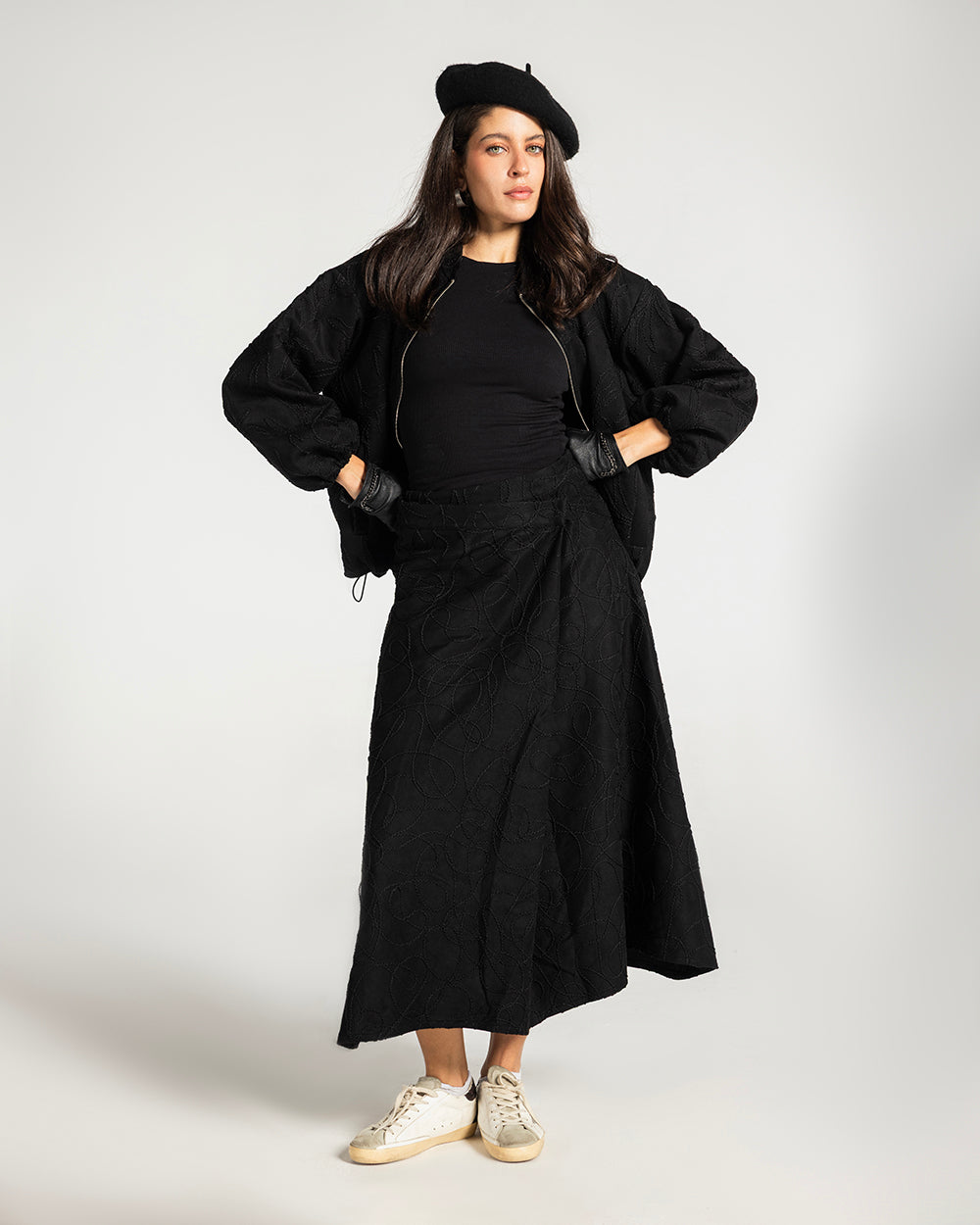 The Contour Suede Skirt Black - Adults