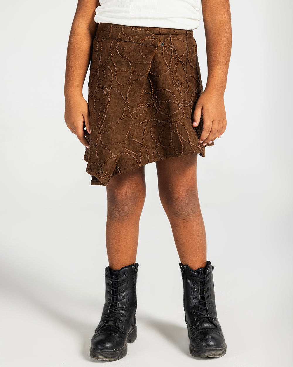 The Contour Suede Skirt Brown - Kids