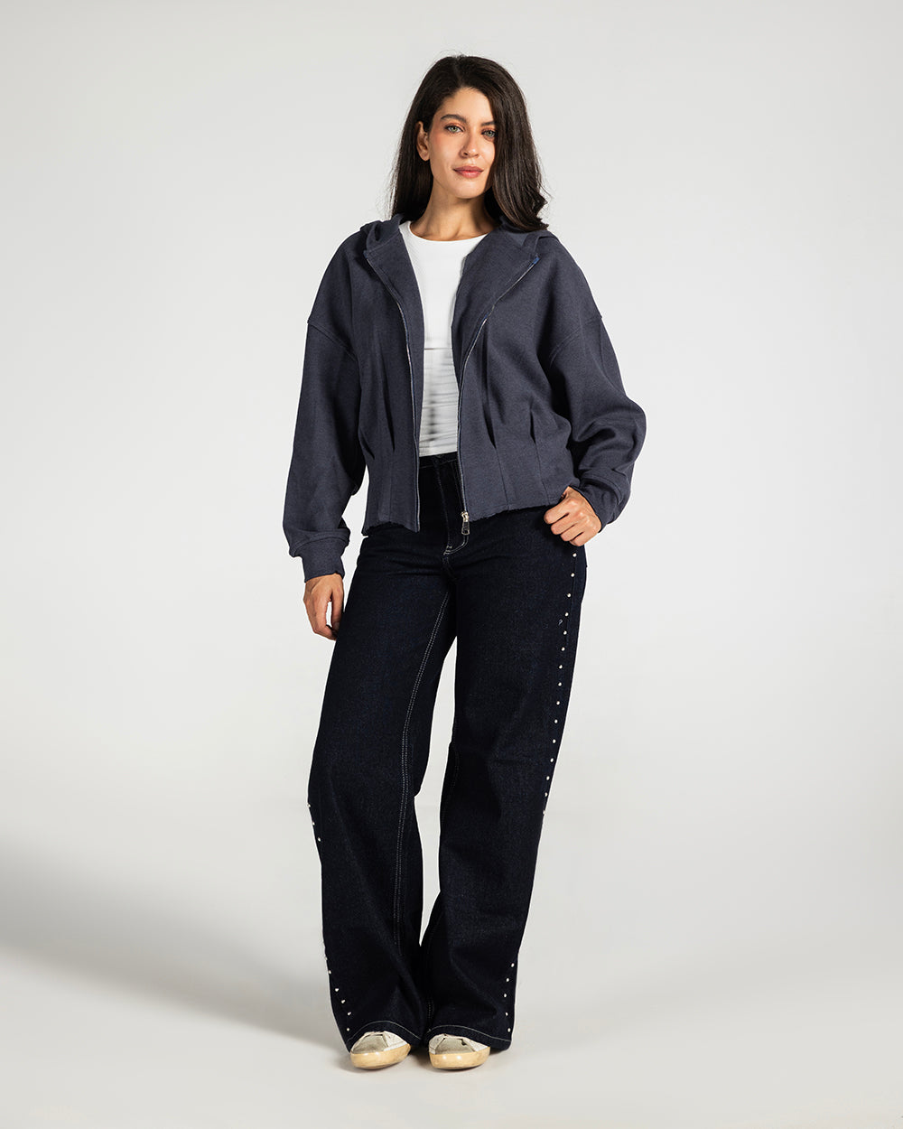 The Pleated Zip-Up Air Force Blue - Adults