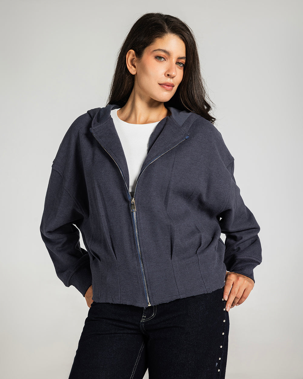 The Pleated Zip-Up Air Force Blue - Adults