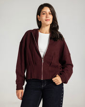 The Pleated Zip-Up Burgundy - Adults