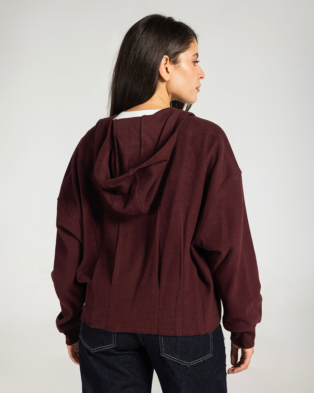 The Pleated Zip-Up Burgundy - Adults