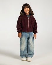 The Pleated Zip-Up Burgundy - Kids