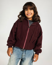 The Pleated Zip-Up Burgundy - Kids