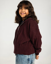 The Pleated Zip-Up Burgundy - Kids