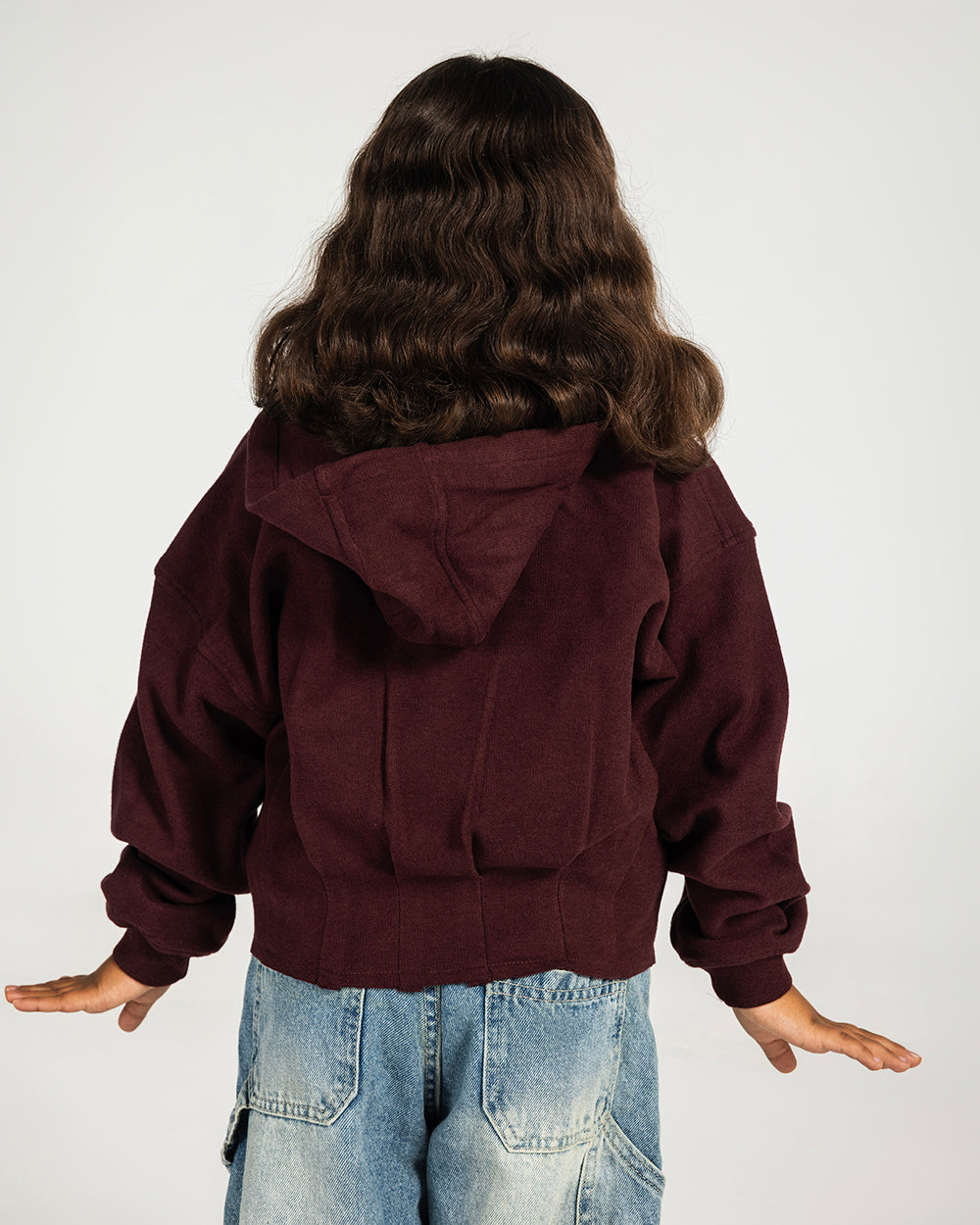 The Pleated Zip-Up Burgundy - Kids