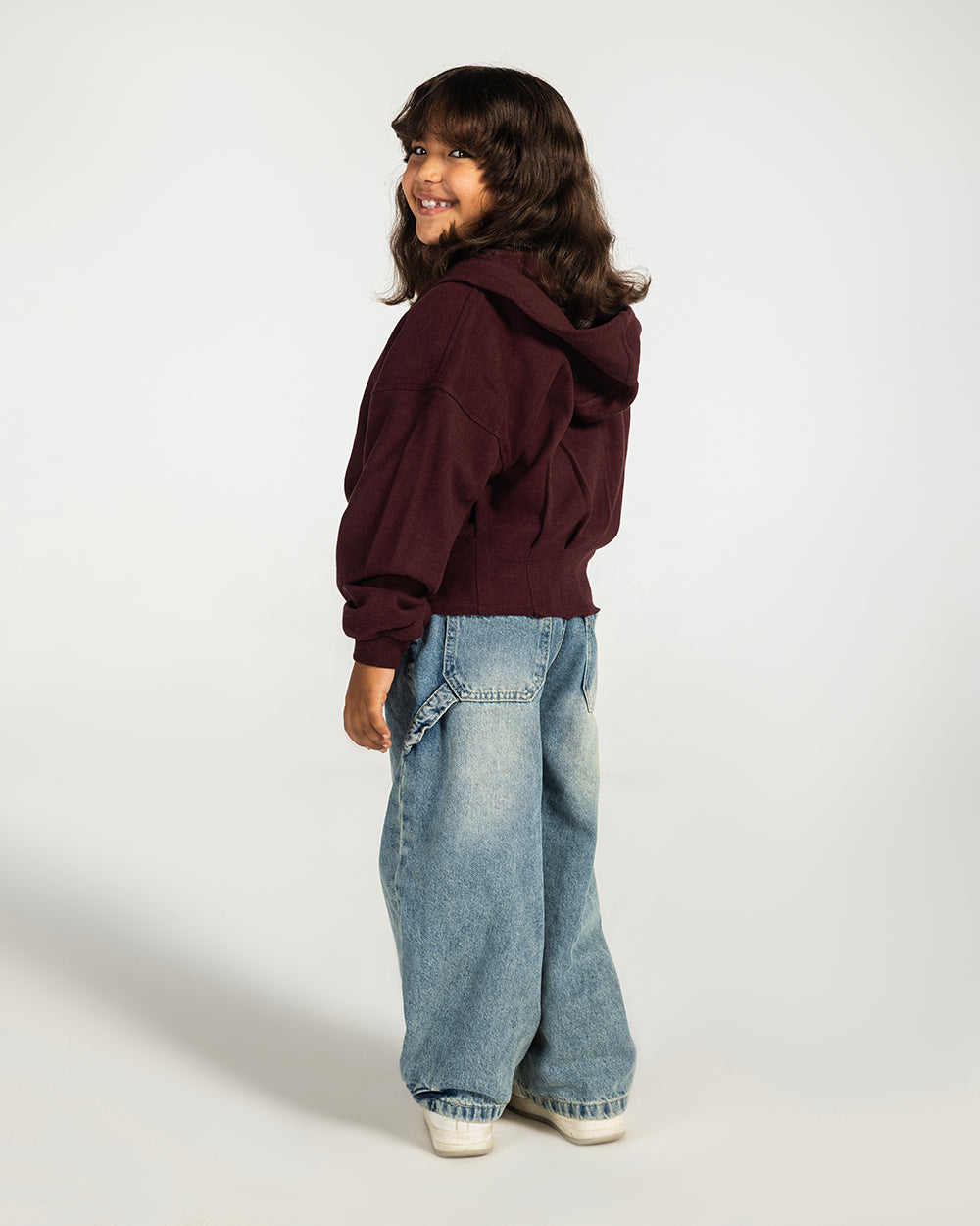 The Pleated Zip-Up Burgundy - Kids