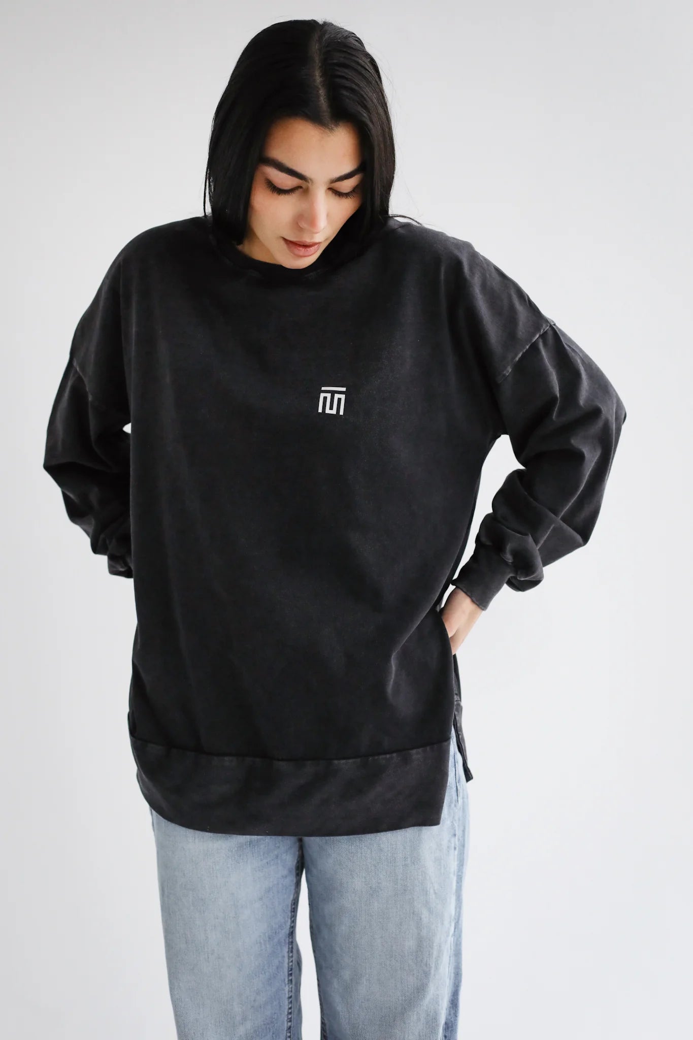 Basic Washed Grey T-Shirt - White Logo