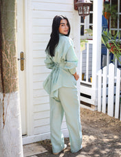 The Fit Linen set - Olive Green