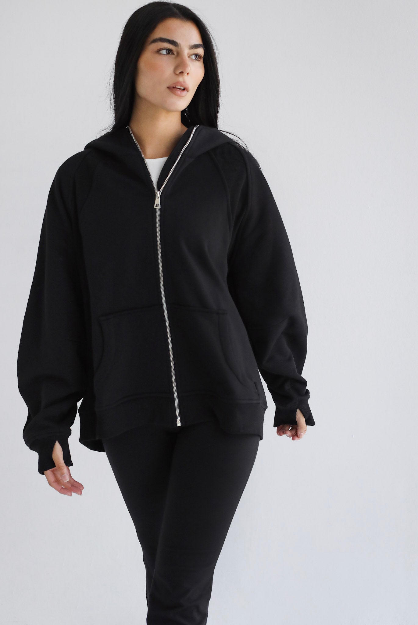 Midnight Zip Relaxed Hoodie