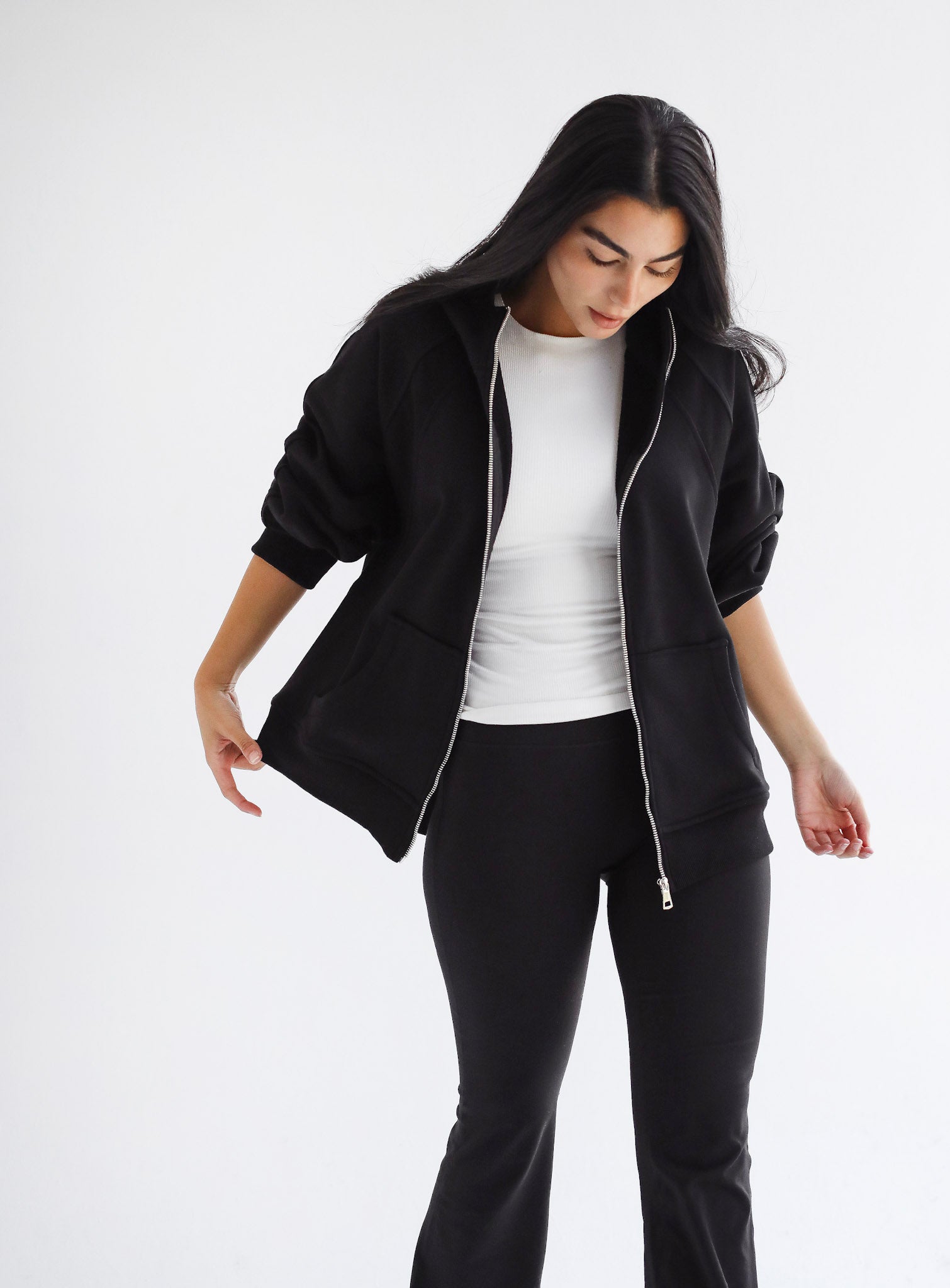 Midnight Zip Relaxed Hoodie