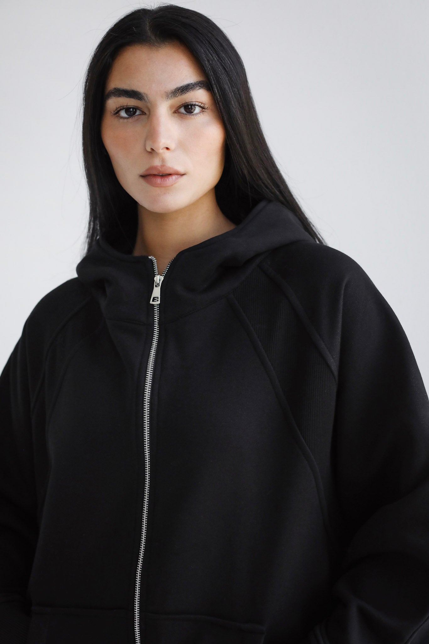 Midnight Zip Relaxed Hoodie