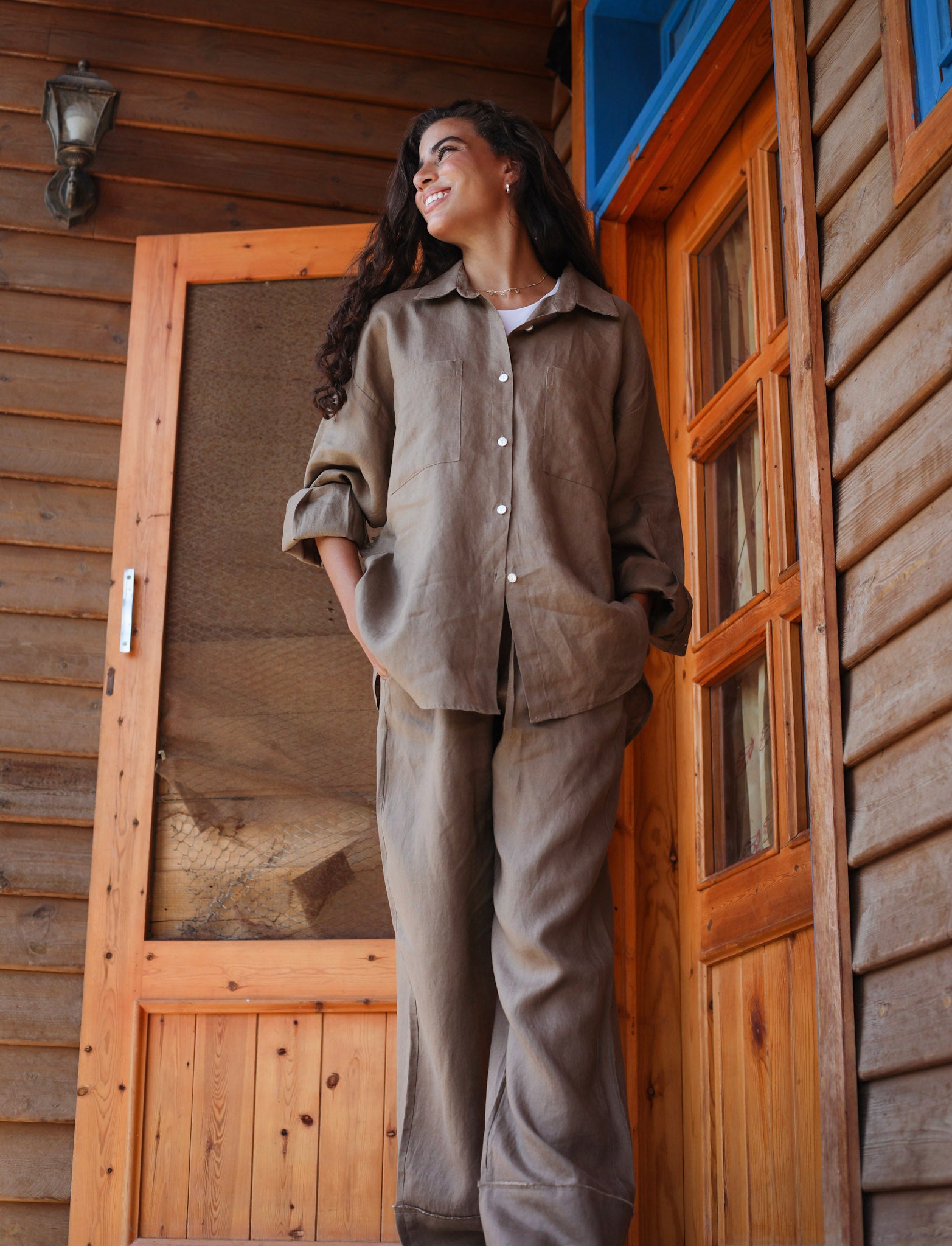 The Fit Linen set - Cafe