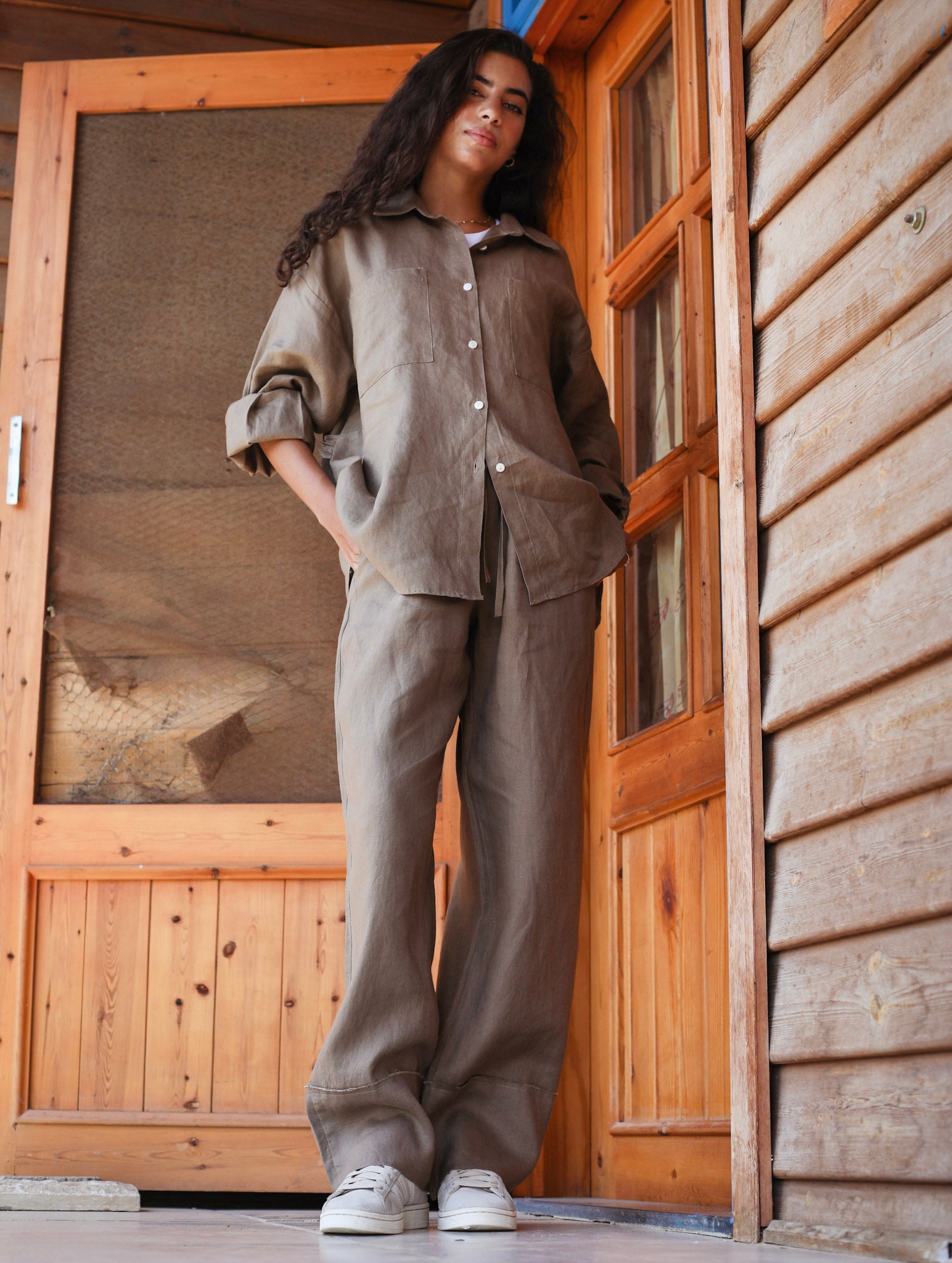 The Fit Linen set - Cafe