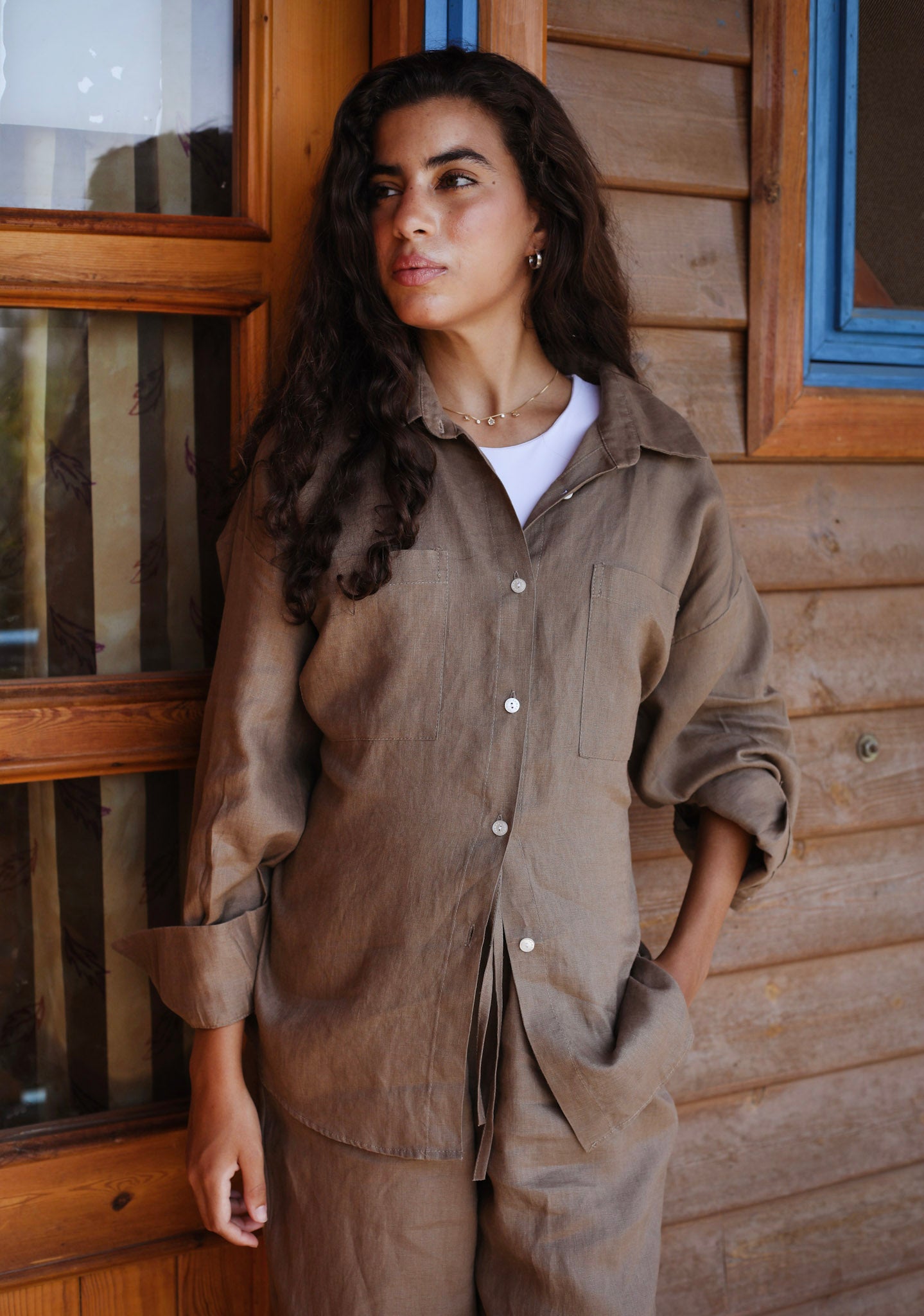 The Fit Linen set - Cafe