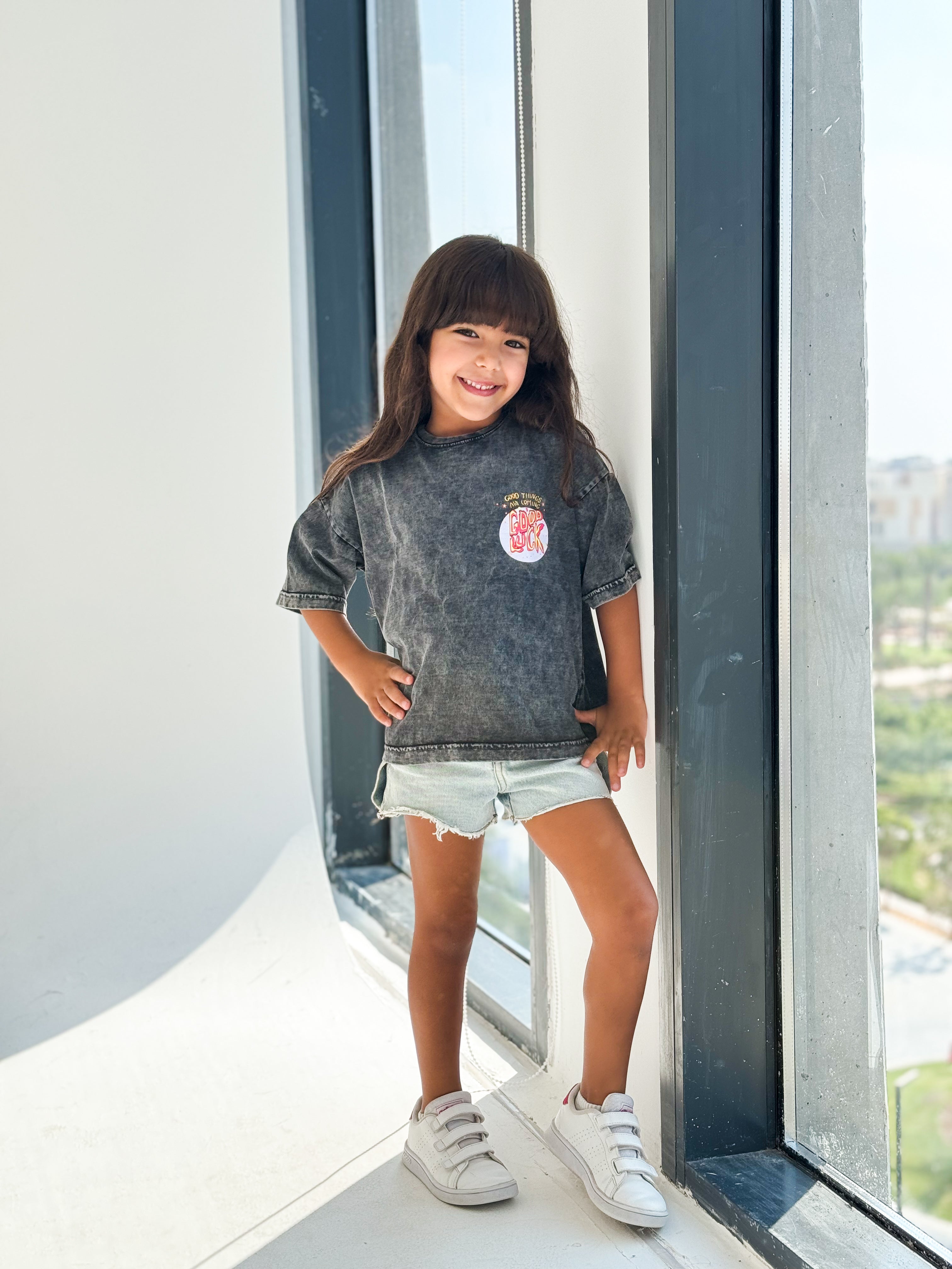 Good Luck Washed Tshirt - Kids