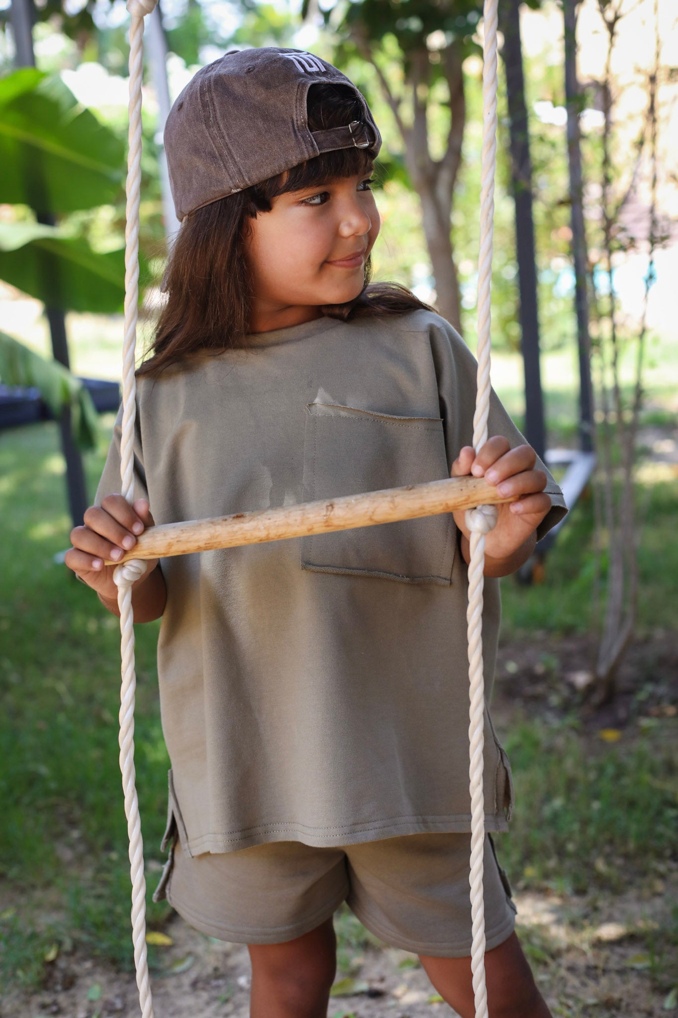 Out-Stitched Olive Set- Kids