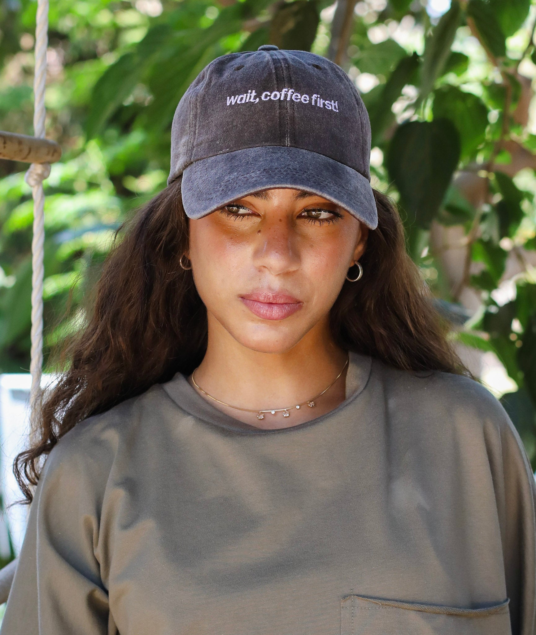 Unisex Wait Coffee First Cap- Brown