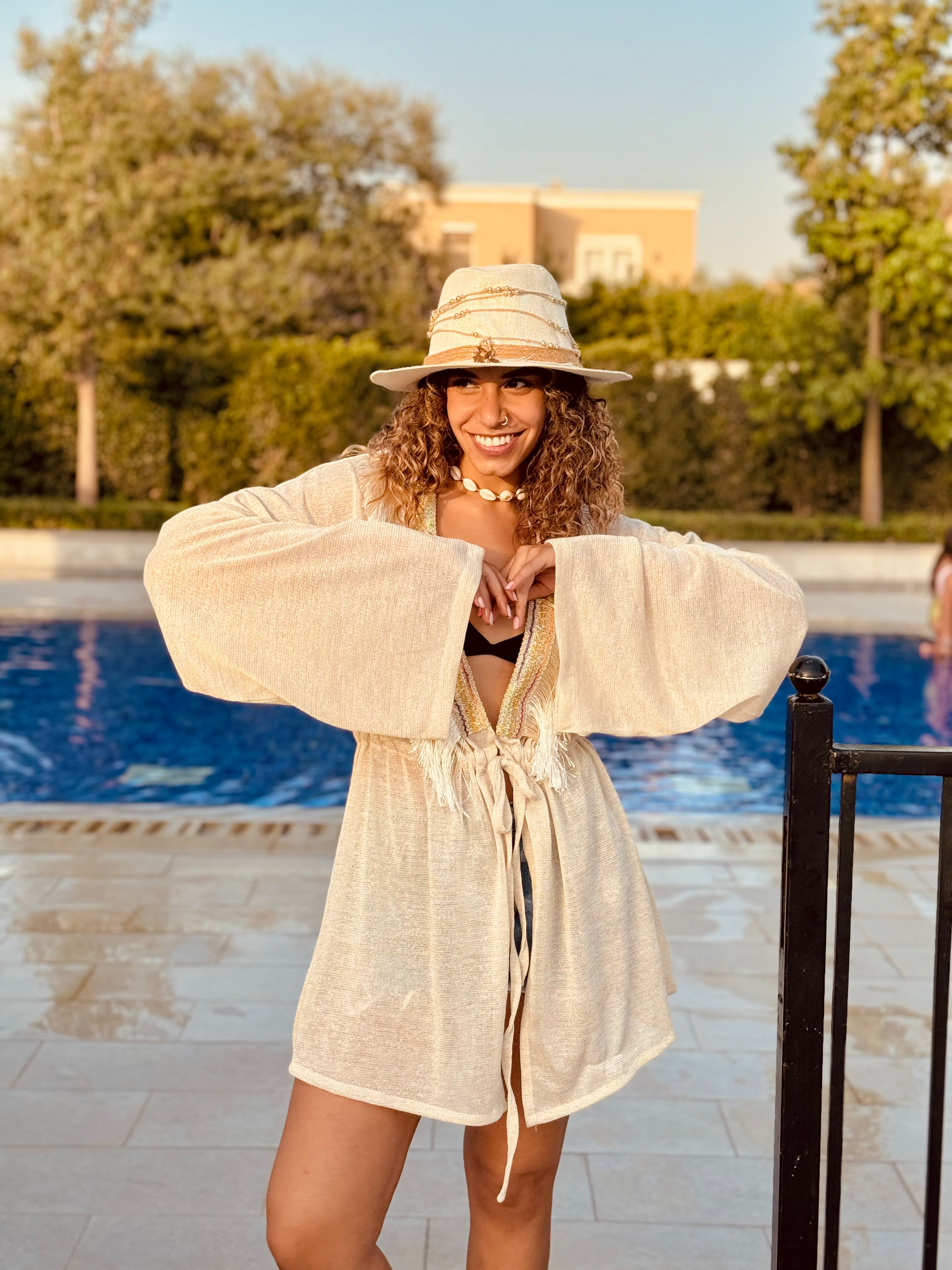 Gold Fringes Coverup/Kimono