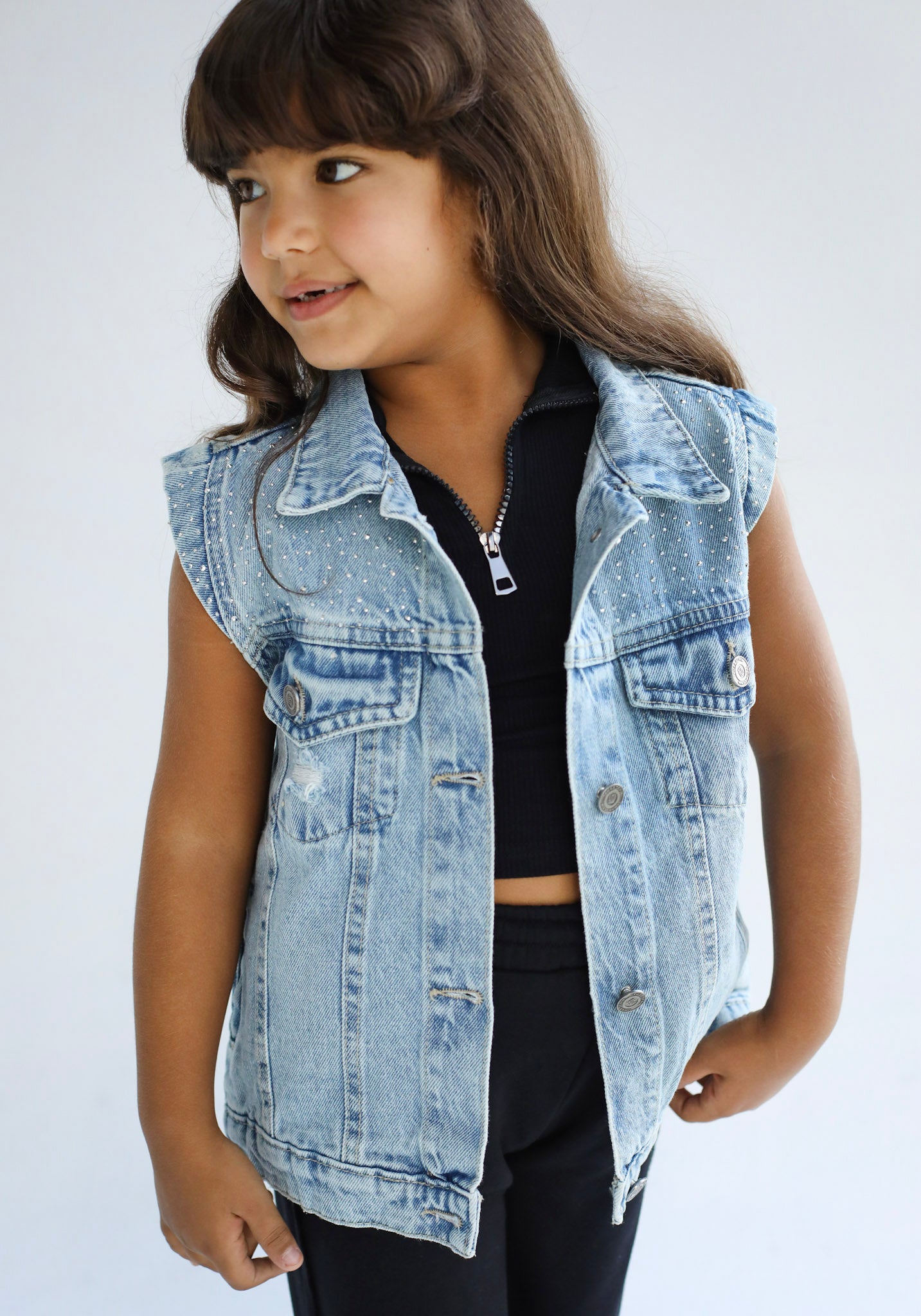 Bling Denim Vest- Kids