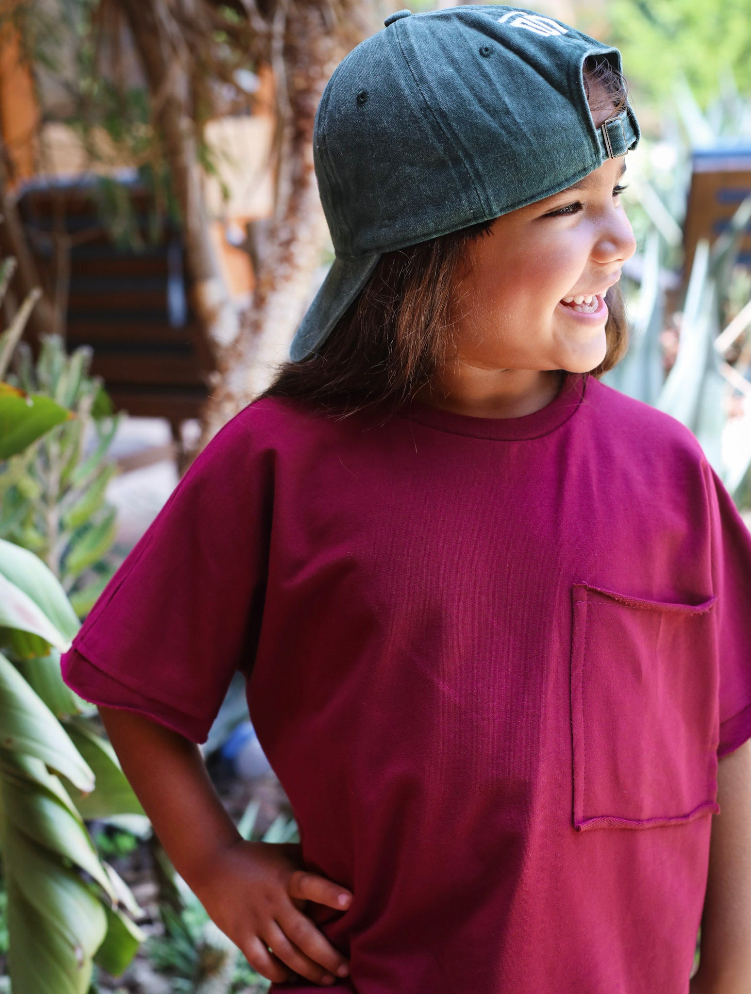 Out-Stitched Burgundy Set- kids