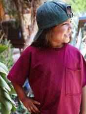 Out-Stitched Burgundy Set- kids