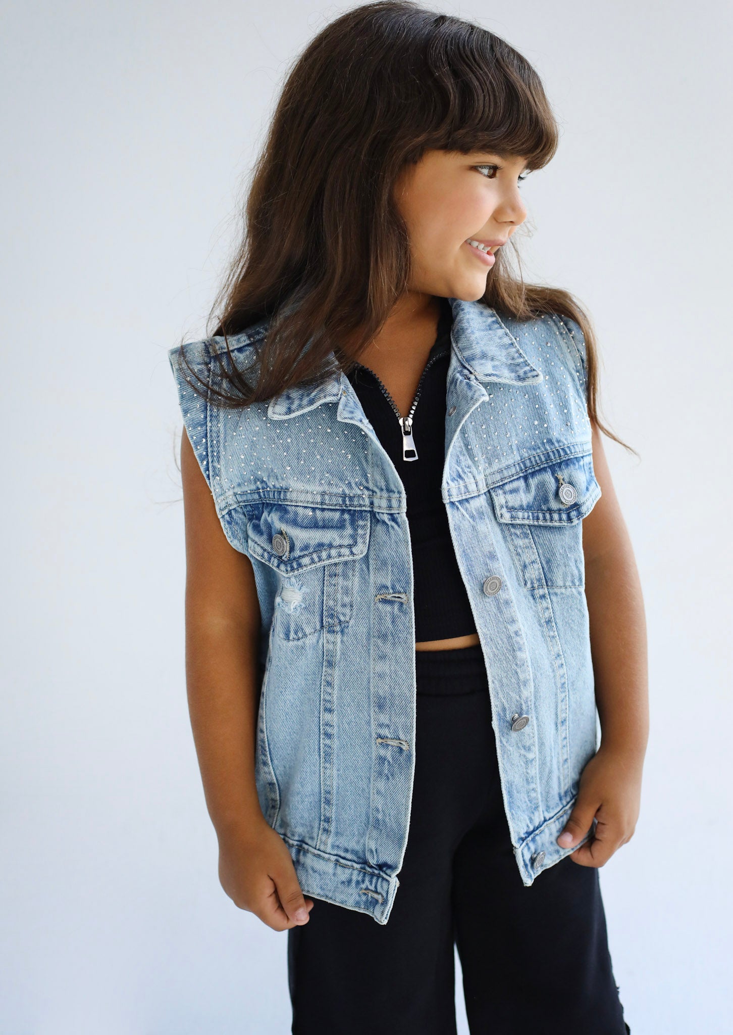 Bling Denim Vest- Kids