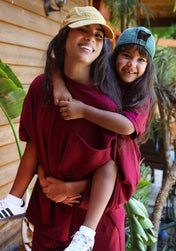 Out-Stitched Burgundy Set- kids