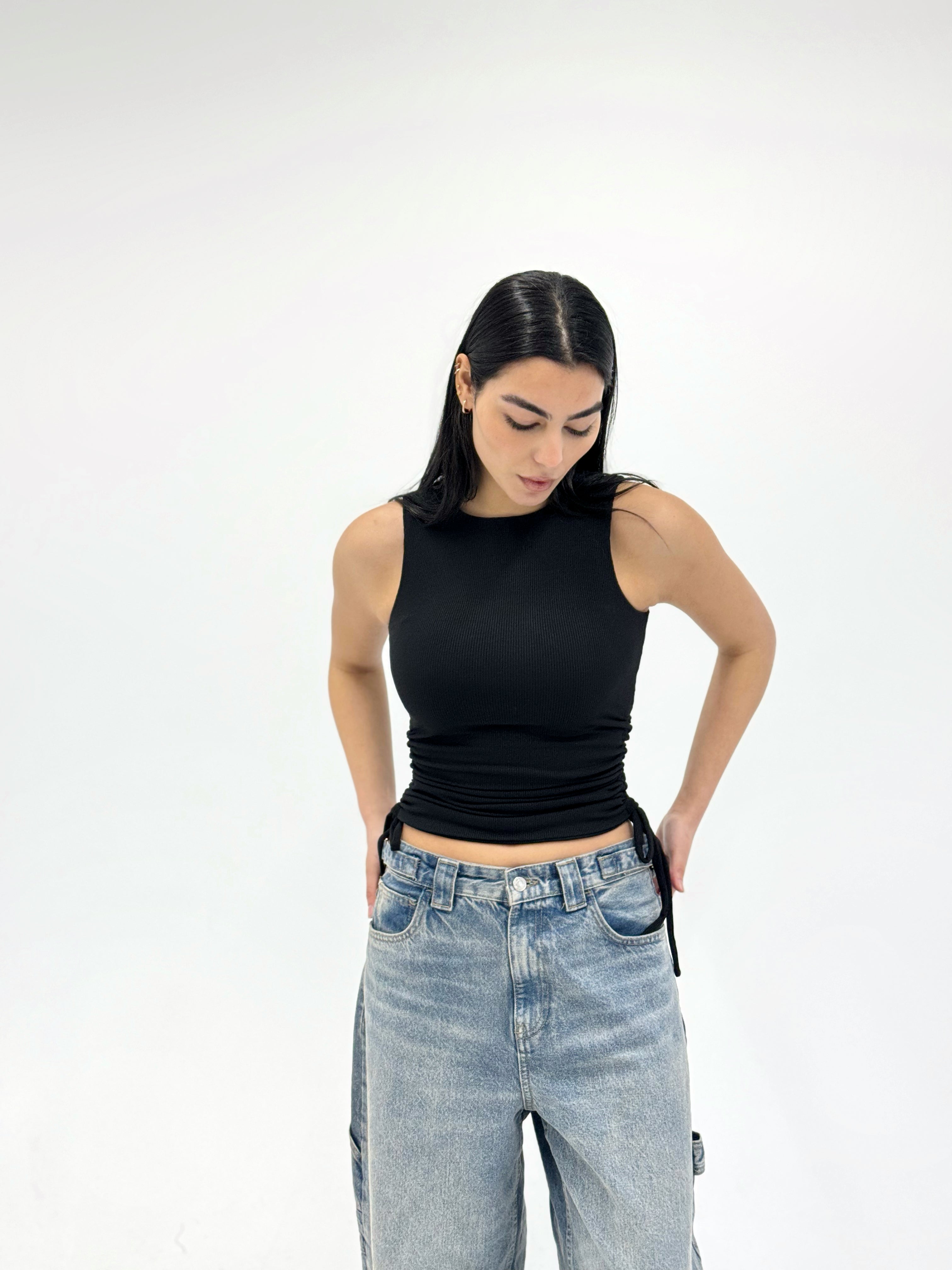 Adjustable Tank Top Black - Adults