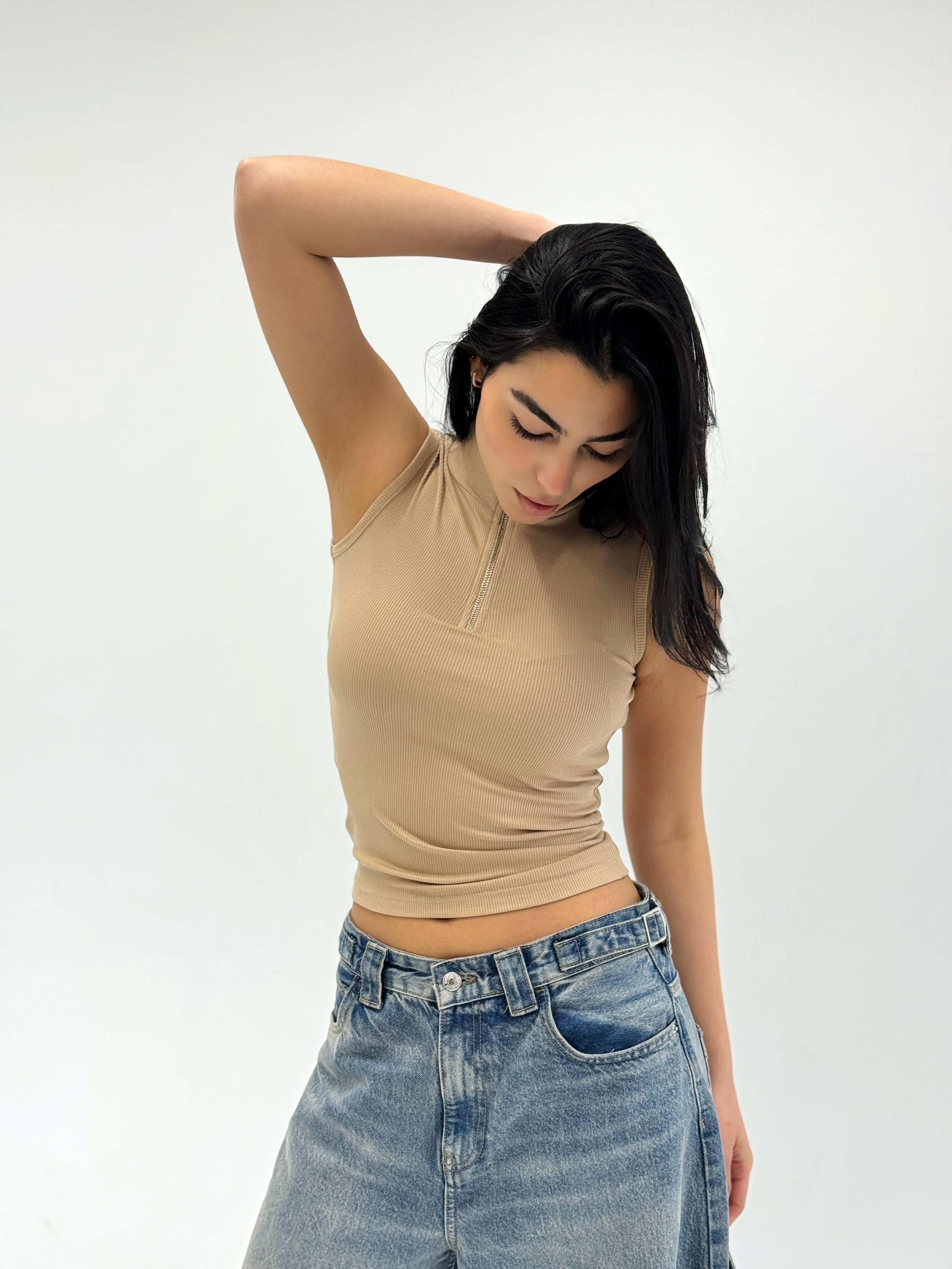 Zipit Tank Top Beige - Adults