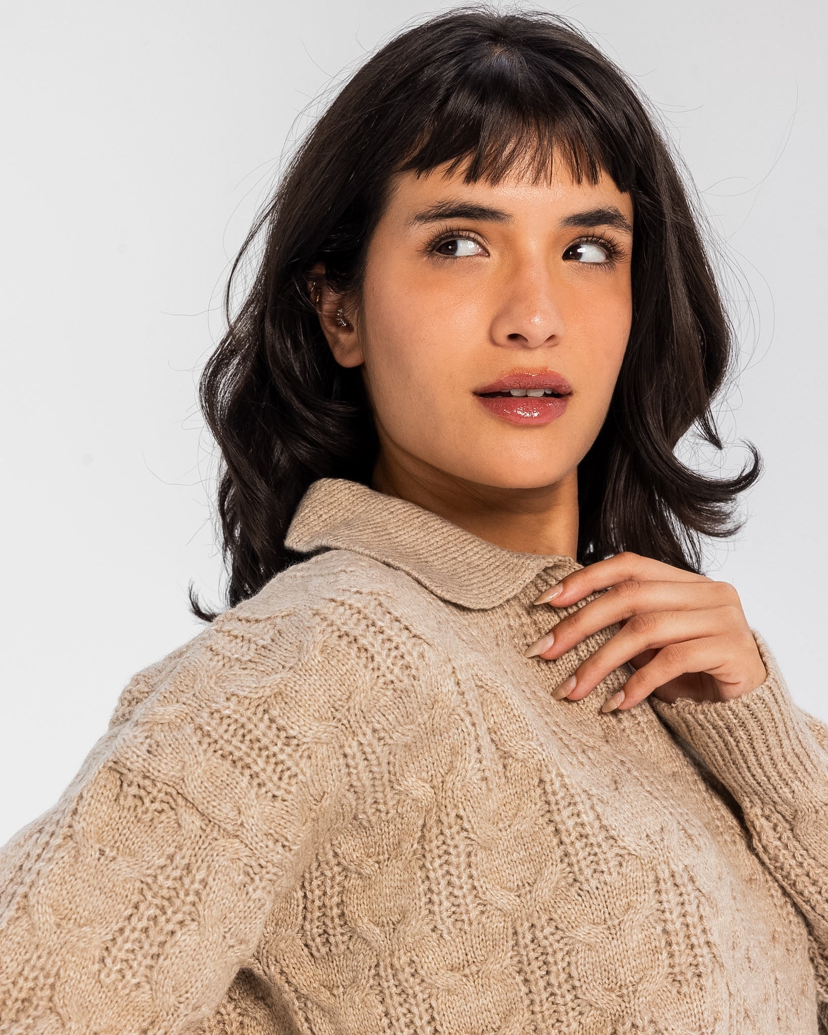 Cable Sweater Oatmeal - Adults