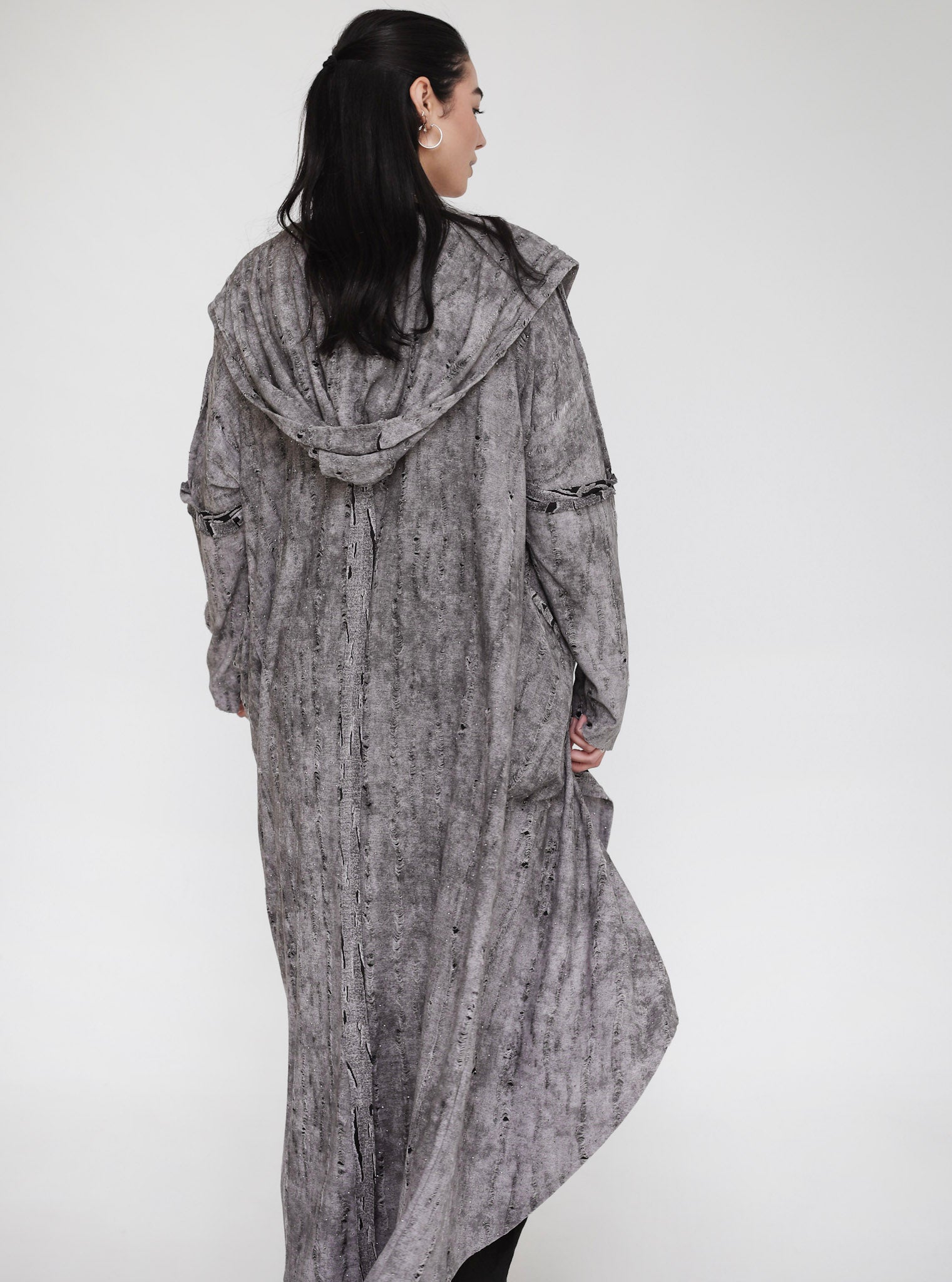 Studded Reverse Cardigan Grey - Adults