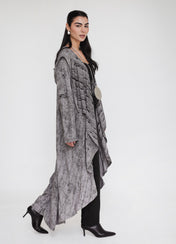 Studded Reverse Cardigan Grey - Adults