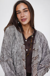 Studded Reverse Cardigan Brown - Adults