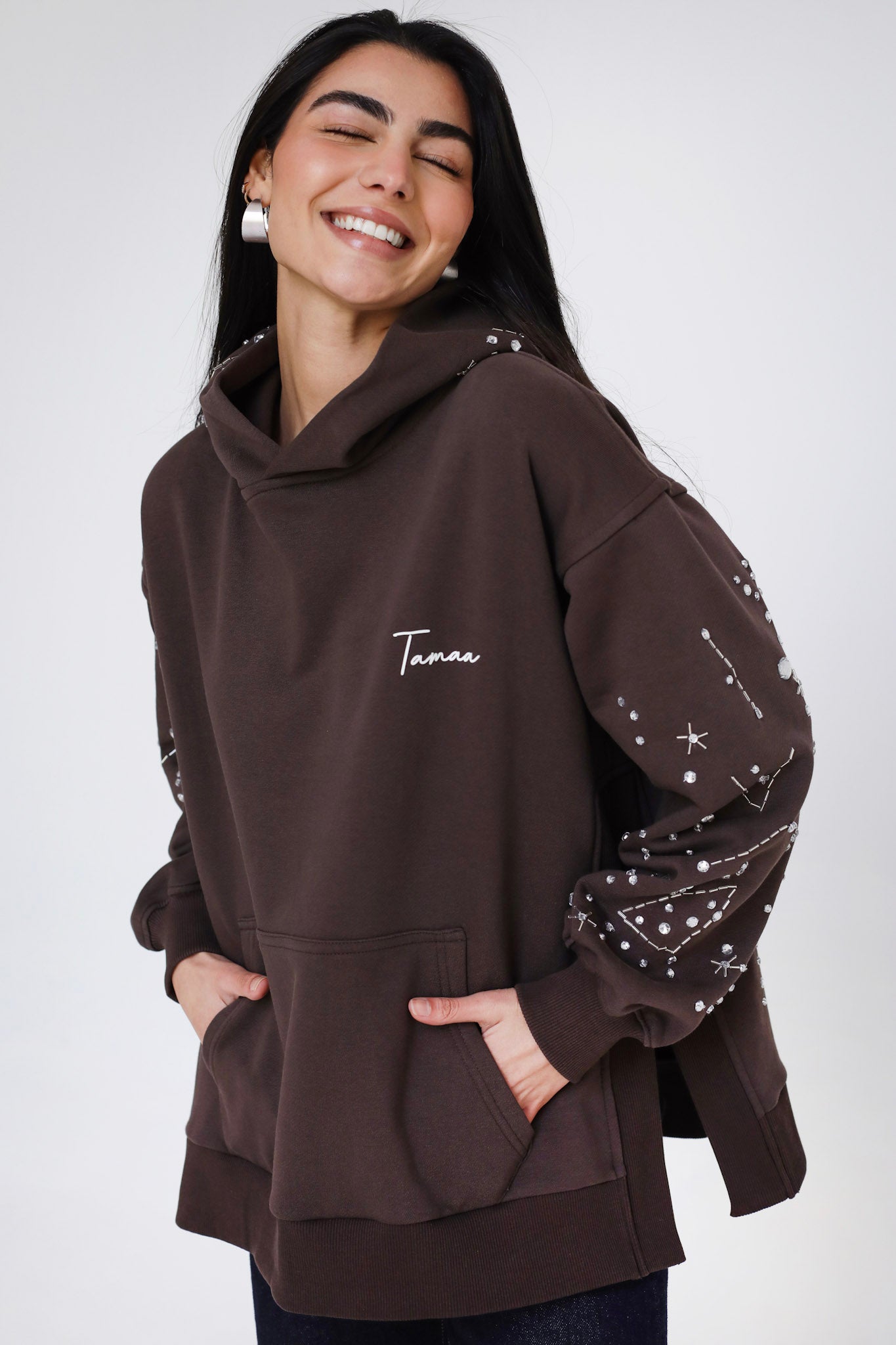 Solar Handmade Hoodie - Brown