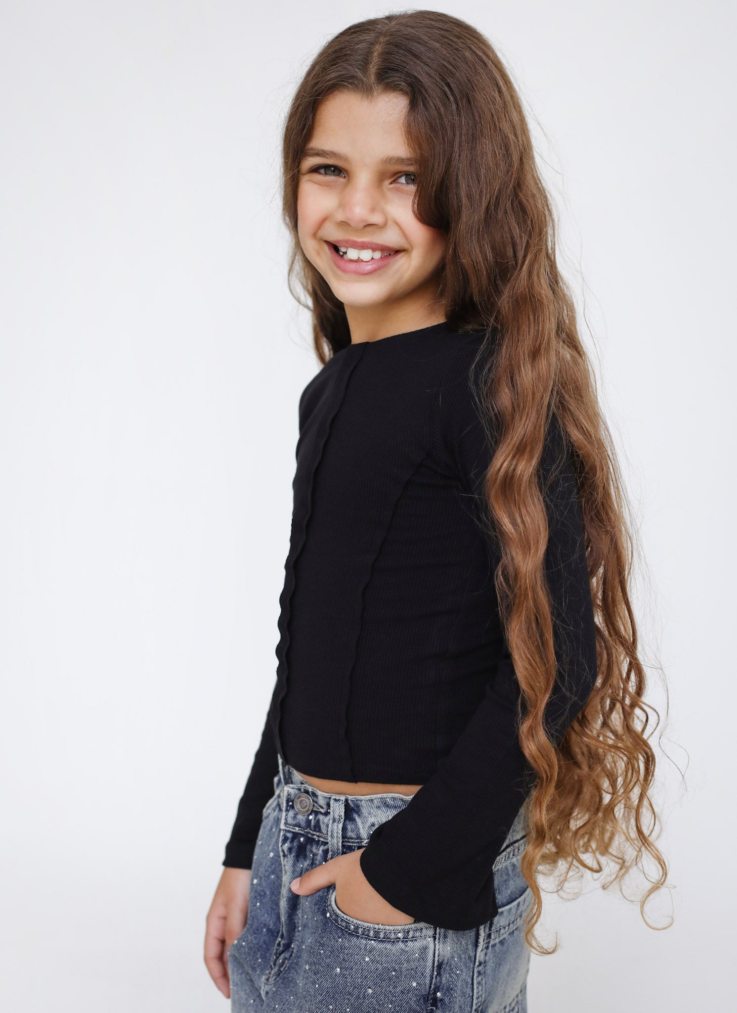 Stitched Black Tank top - Kids